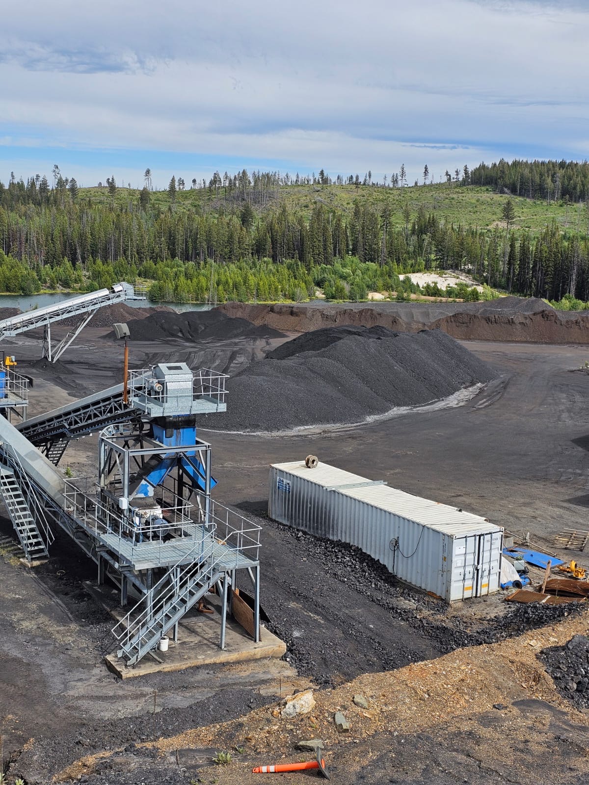 The Basin Mine wash plant and coal stockpiles
